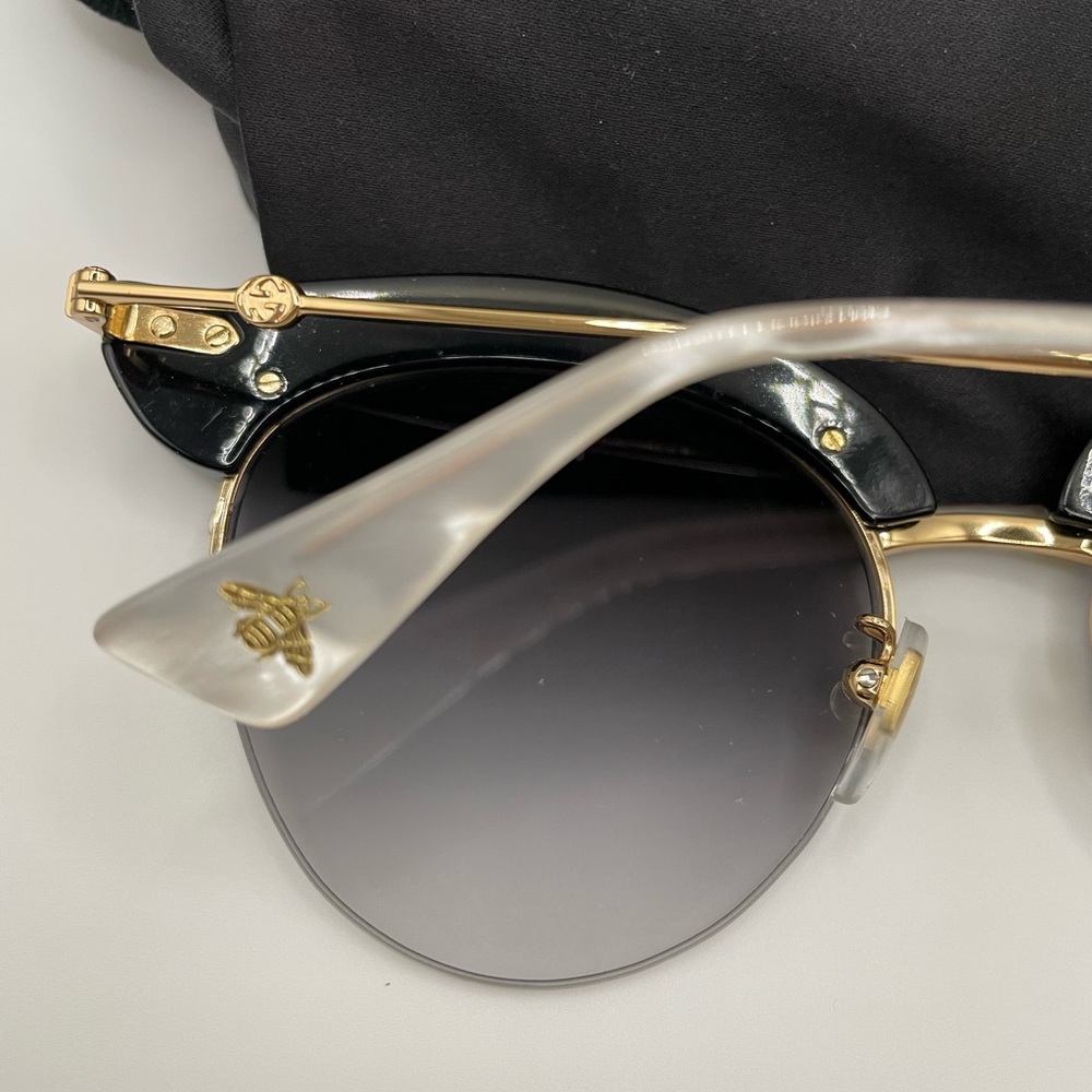 Gucci Black and Gold Cat-Eye Sunglasses - Picture 8 of 8